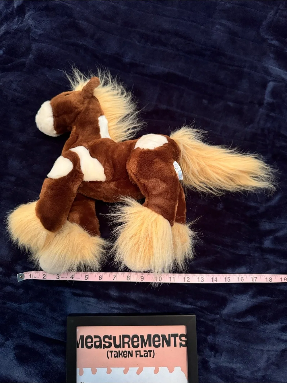 Vintage Y2K Animal Alley Toys R Us Brown and White Paint Horse Pony Plush Pony